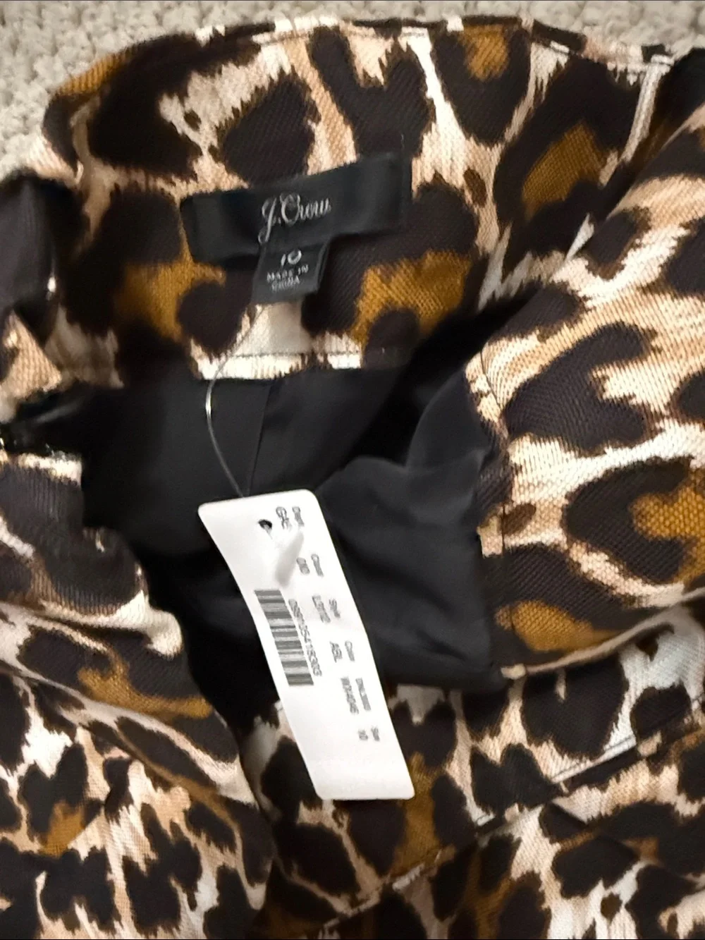 J. Crew Leopard Print Pencil Skirt with Pockets and Side Slits
